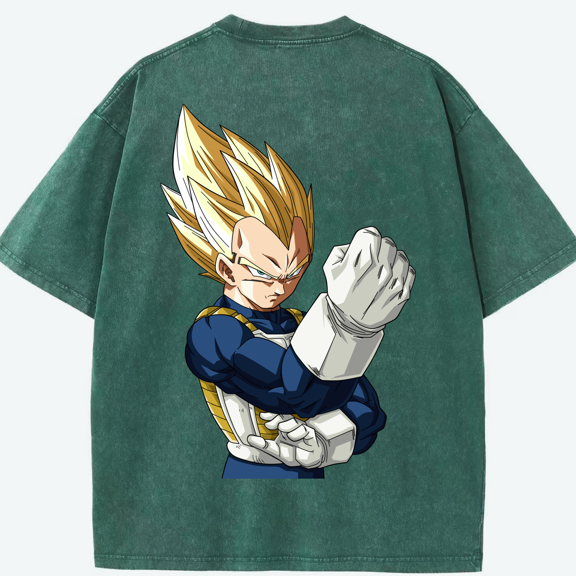 （画像用） ドラゴンボール ベジータ四世（Bejīta Yonsei）DRAGON BALL Vegeta IV 綿100% ヴィンテージ風 半袖Tシャツ（背面プリント）